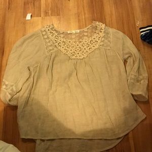 tan peasant top